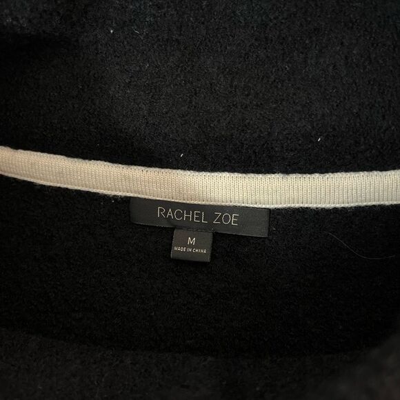 Rachel Zoe Black Wool Roll Neck Mod Vibe Mini Tunic Dress Size Medium - Picture 7 of 10